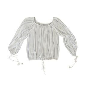 Faithfull The Brand Blouse Striped Flowy Off the Shoulder Relaxed S Preppy